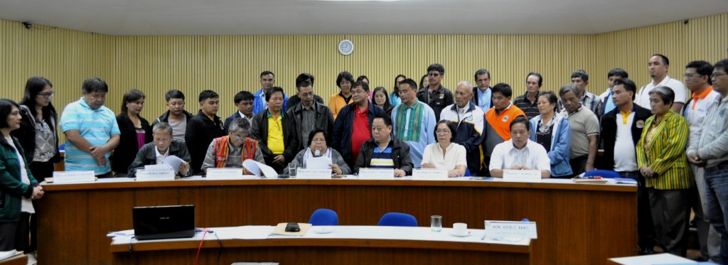 Regional Project Advisory Board (RPAB) members headed by regional executive director Marilyn sta. Catalina sign the approval of two I-BUILD sub-projects in Kalinga and Mountain Province during a meeting held on  August 11 at the AIM Igorot Lodge in Camp John Hay, Baguio City.