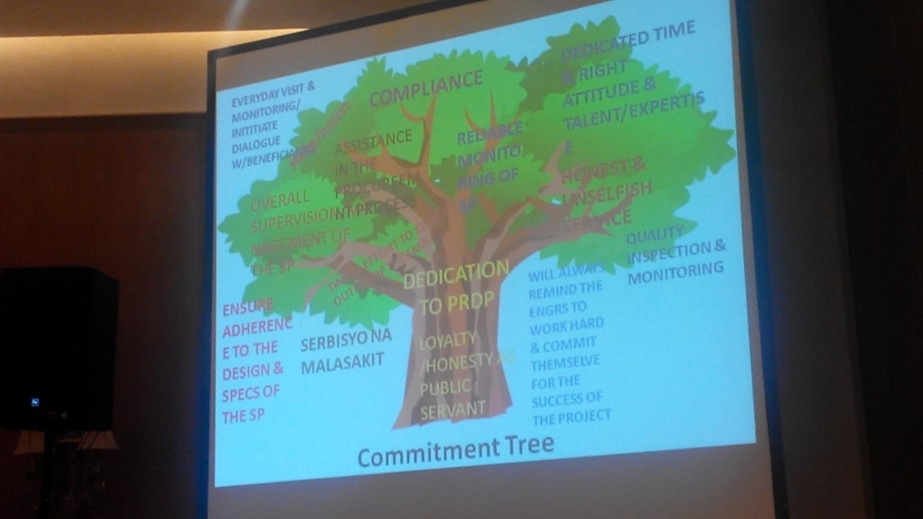 A photo of the Commitment Tree made by the participants of the Contract Management Training and Supervision Skills Enhancement Workshop Batch 2 held at Villa Caceres Hotel in Naga City on July 6-10, 2015. (Photo Credit: PSO South Luzon Dir. Shandy M. Hubilla)