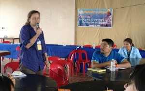 Task Team Leader and Senior Rural Development Economist Frauke Jungbluth during a dialogue with representatives from the local government unit of Bien Unido, Bohol last January 26, 2016. 