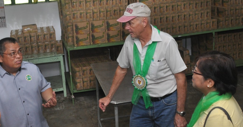 LPMPC General Manager Mario M. Espeso discusses the cooperative’s operation with WB Institutional Specialist Douglas Forno and Economist Luningning Bondoc while touring them at the LPMPC stock room. (Photo Credit: Hermito Antonio T. Privaldos) 