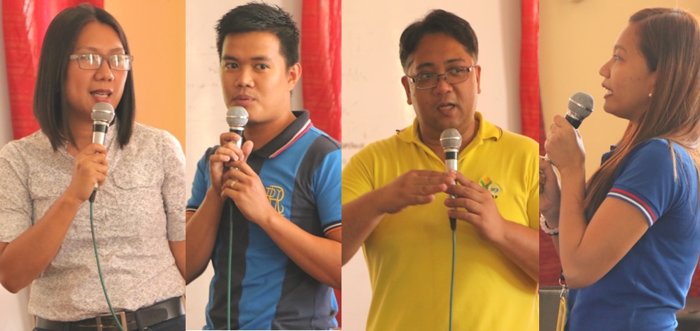 (L-R) Deputy Project Director Elma Mananes, Rural Infrastructure Engineer Shiedel Delicano, I-REAP Component Head Bernard Paningbatan and Planning Officer Janelyn Golingo present to the participating LGUs the compliances needed for smoother approval and implementation of subprojects. 