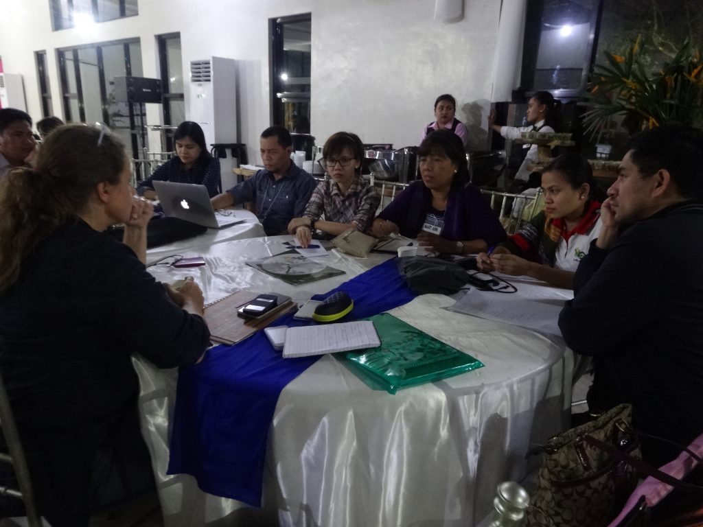 Lead Agriculture Economist and World Bank Task Team Leader Frauke Jungbluth listens to RPCO V Planning Specialist Mary Ann Cuya’s updates regarding the progress of I-PLAN implementation in Bicol. (Photo by Annielyn L. Baleza, DA-PRDP RPCO V InfoACE Unit)